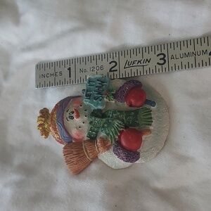 Vintage Holiday Snowman Christmas Magnet  Refrigerator Magnet
